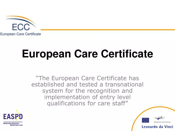 european care certificate