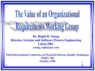 The Value of an Organizational Requirements Working Group