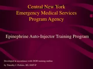 Central New York Emergency Medical Services Program Agency