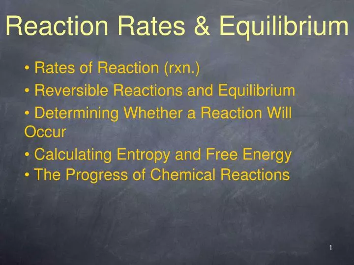 reaction rates equilibrium