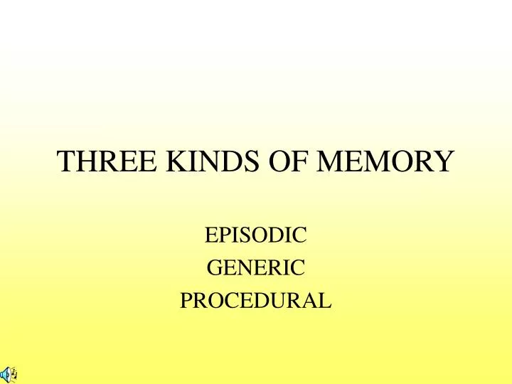 three kinds of memory