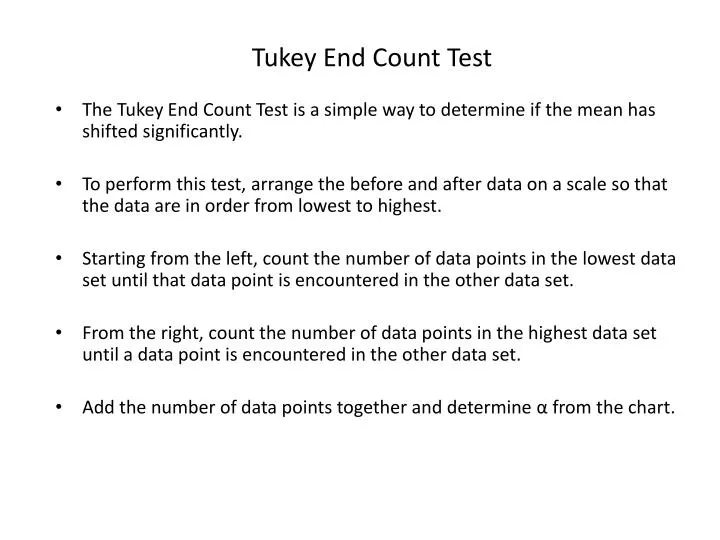 tukey end count test