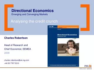 Directional Economics Emerging and Converging Markets