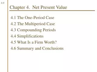 Chapter 4. Net Present Value