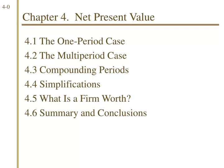 chapter 4 net present value