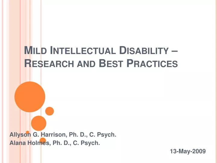 mild intellectual disability research and best practices