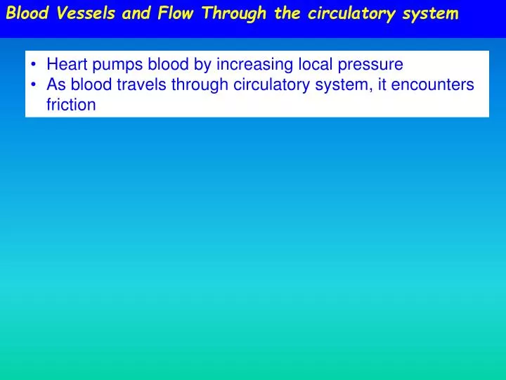 blood vessels and flow through the circulatory system