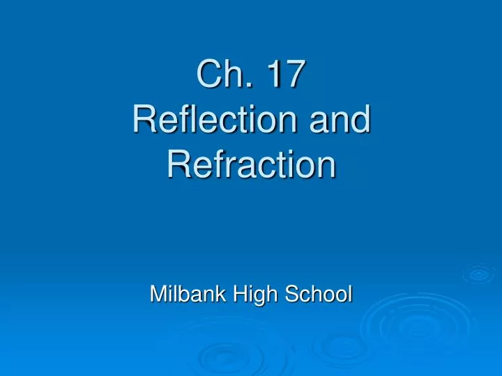 ch 17 reflection and refraction