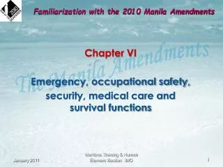 Familiarization with the 2010 Manila Amendments