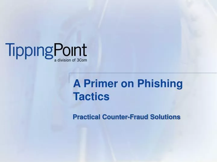 a primer on phishing tactics