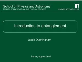 Introduction to entanglement