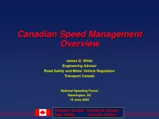 Canadian Speed Management Overview