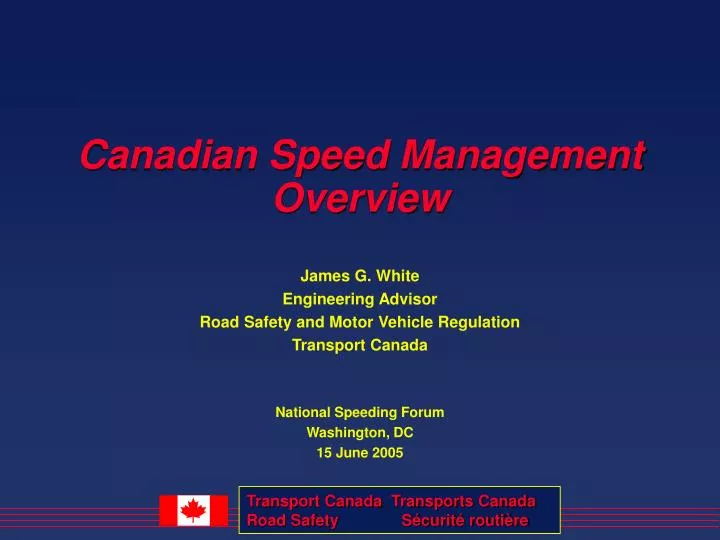 canadian speed management overview