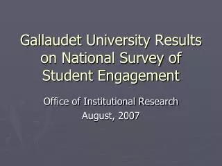 Gallaudet University Results on National Survey of Student Engagement