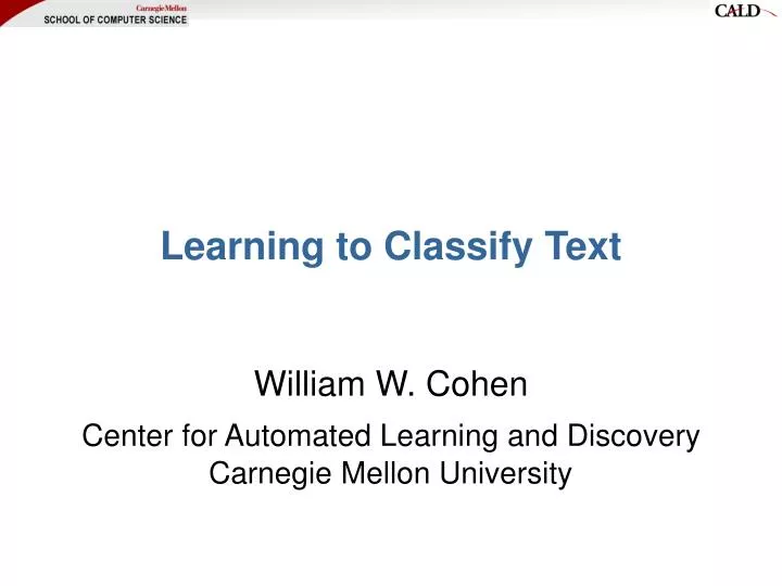 learning to classify text