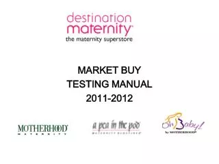 MARKET BUY TESTING MANUAL 2011-2012