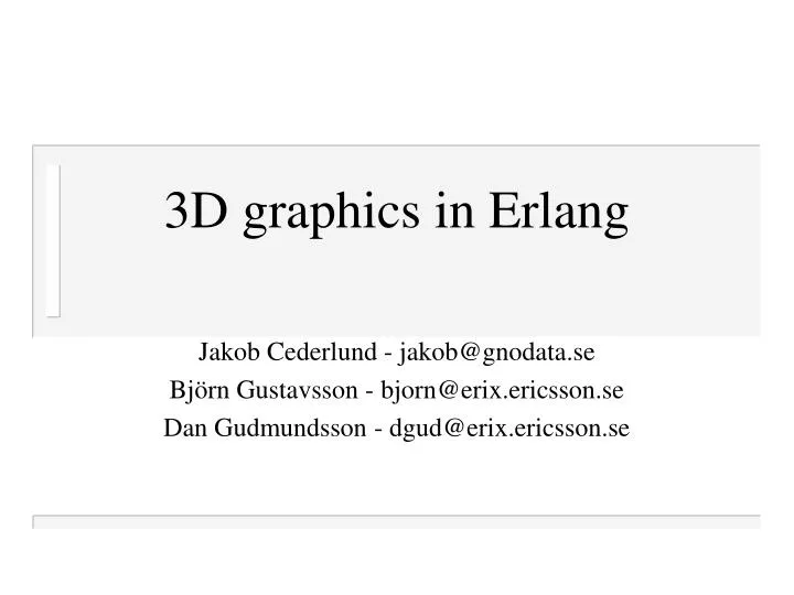 3d graphics in erlang