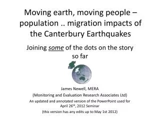 Moving earth, moving people – population .. migration impacts of the Canterbury Earthquakes