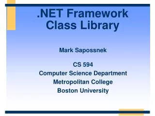 .NET Framework Class Library
