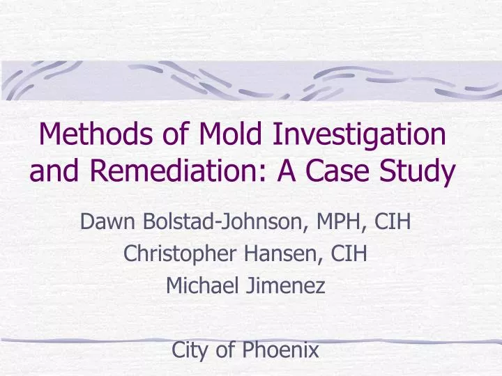 methods of mold investigation and remediation a case study