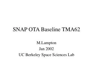 SNAP OTA Baseline TMA62