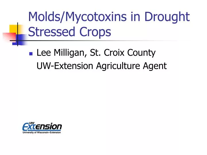 molds mycotoxins in drought stressed crops