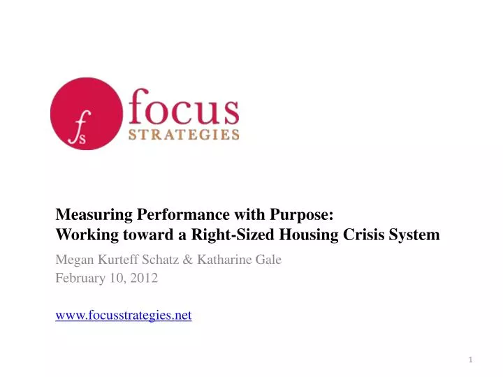 measuring performance with purpose working toward a right sized housing crisis system