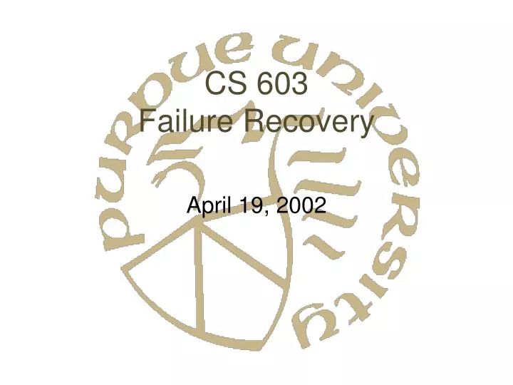 cs 603 failure recovery