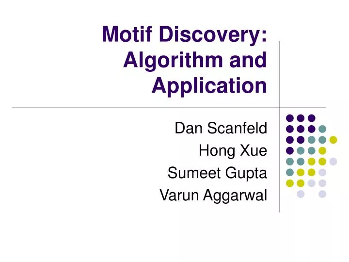 motif discovery algorithm and application