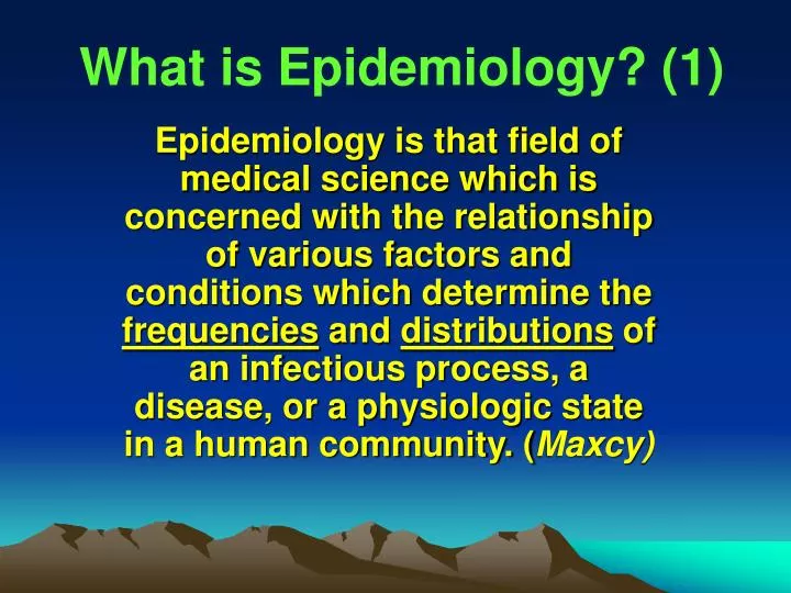 what is epidemiology 1
