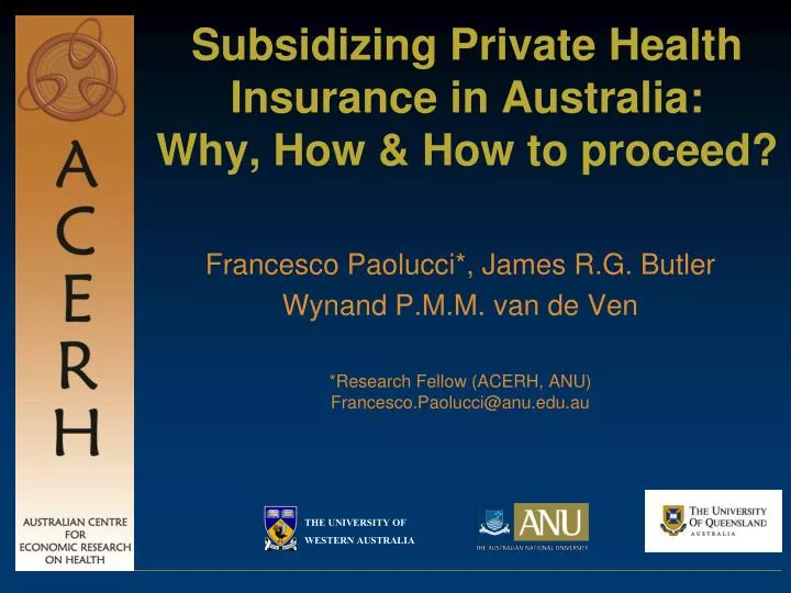 subsidizing private health insurance in australia why how how to proceed