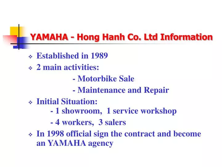 yamaha hong hanh co ltd information