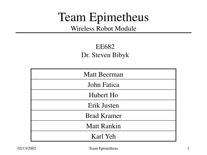 team epimetheus wireless robot module