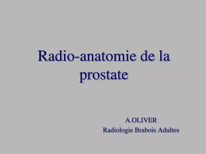 radio anatomie de la prostate