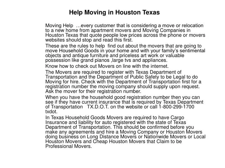 help moving in houston texas