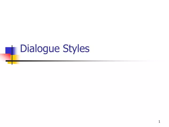 dialogue styles
