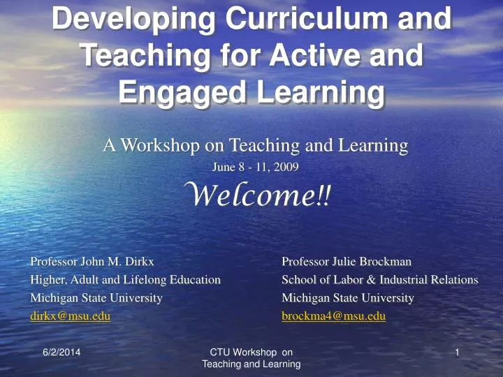 developing curriculum and teaching for active and engaged learning