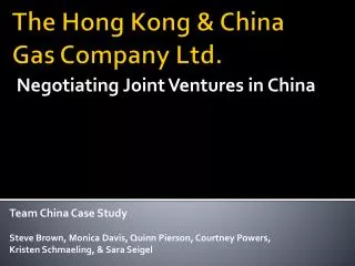 The Hong Kong &amp; China Gas Company Ltd.
