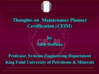 Thoughts on Maintenance Planner Certification (CEIM) by