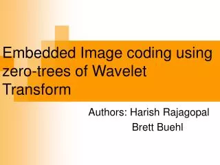 Embedded Image coding using zero-trees of Wavelet Transform