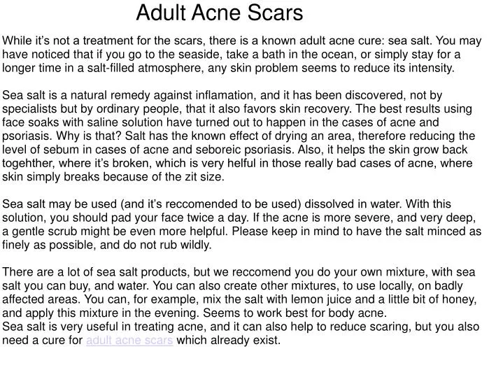 adult acne scars