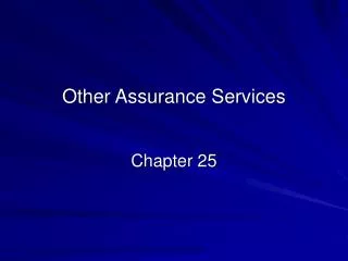 Other Assurance Services