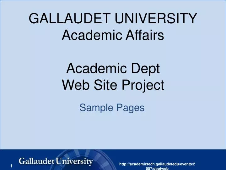 gallaudet university academic affairs academic dept web site project