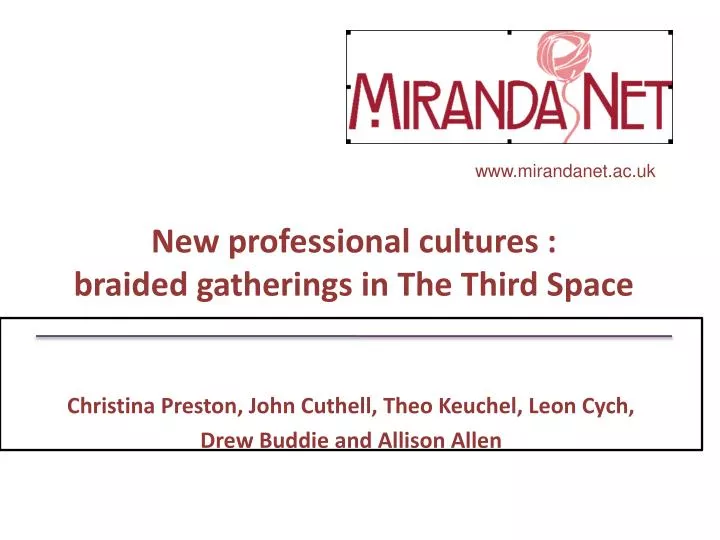 new professional cultures braided gatherings in the third space