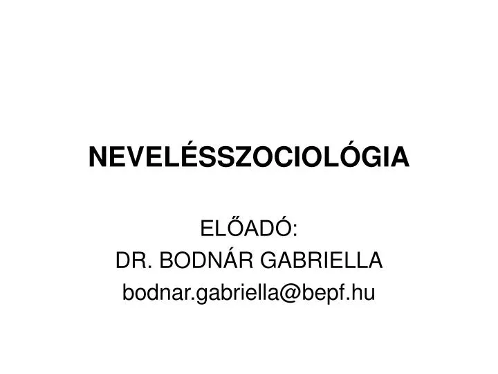 nevel sszociol gia