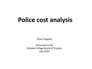 Police cost analysis