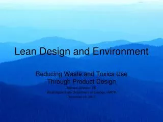 Lean Design and Environment