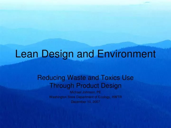 lean design and environment