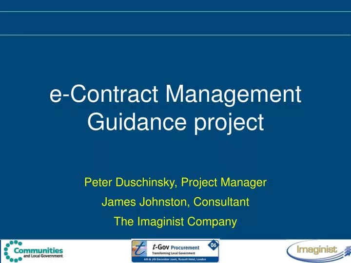 e contract management guidance project