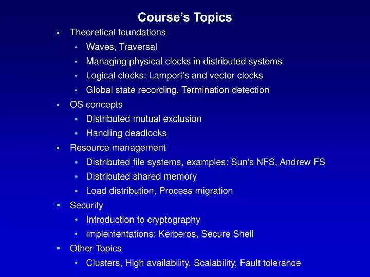 course s topics